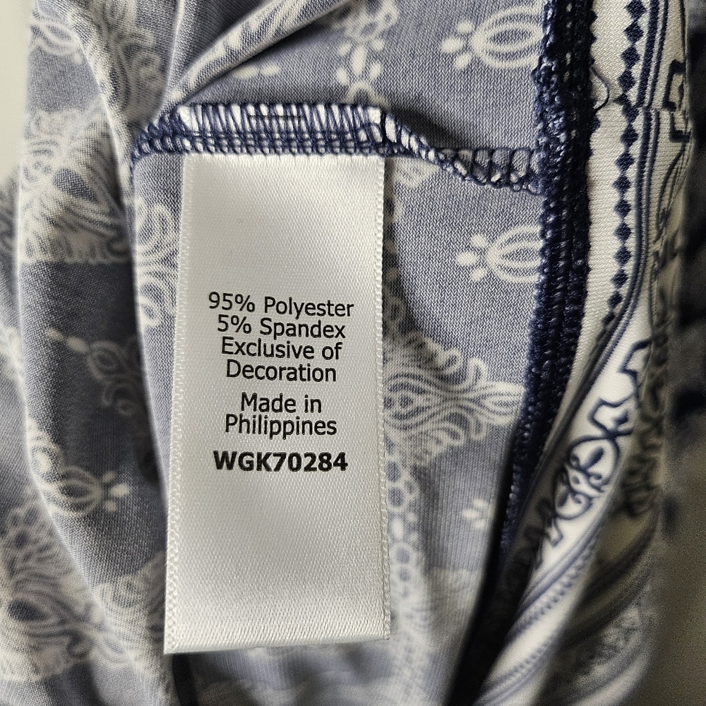 Magnolia Grace Navy White Boho Sleeveless V-Neck Shift Dress Size XXL Bohomian - Picture 6 of 9